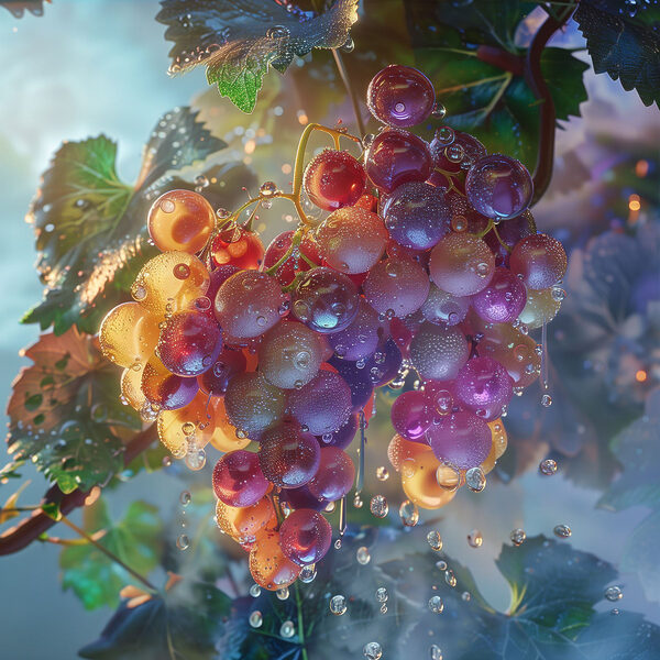 Grappe de raisins avec des gouttes d'eau dessus Grappe de raisins avec des gouttes d'eau dessus