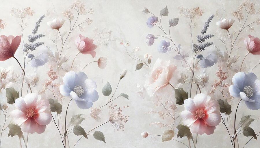 Fleurs délicates dans des tons pastel doux