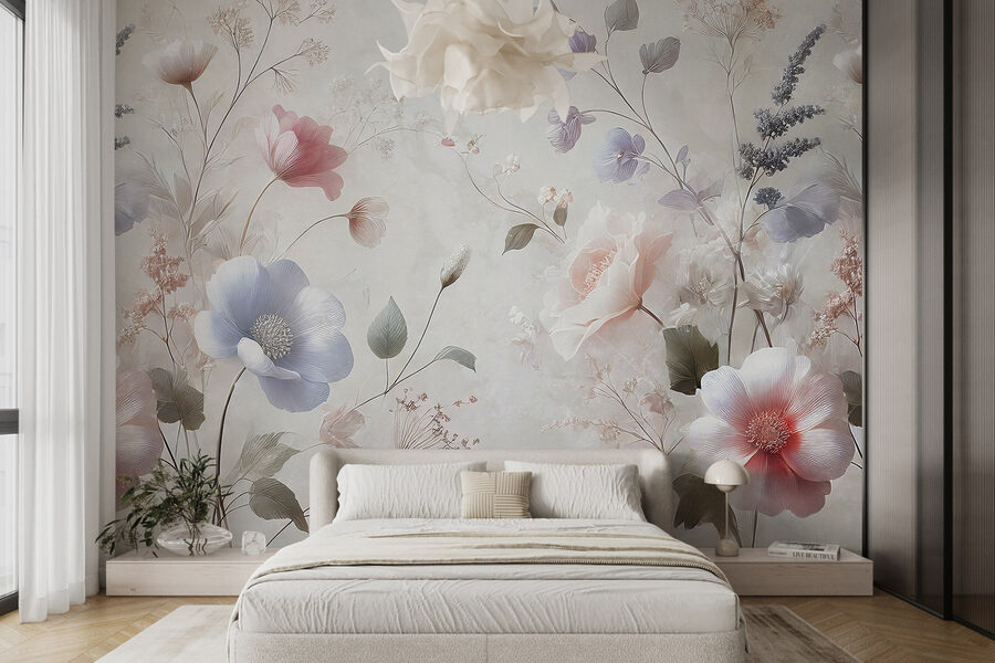 Fleurs délicates dans des tons pastel doux