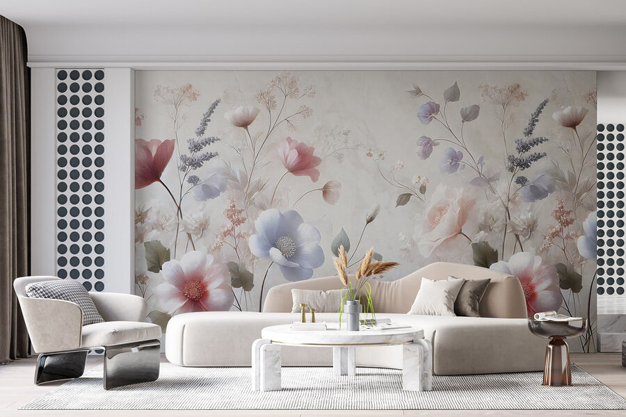 Fleurs délicates dans des tons pastel doux