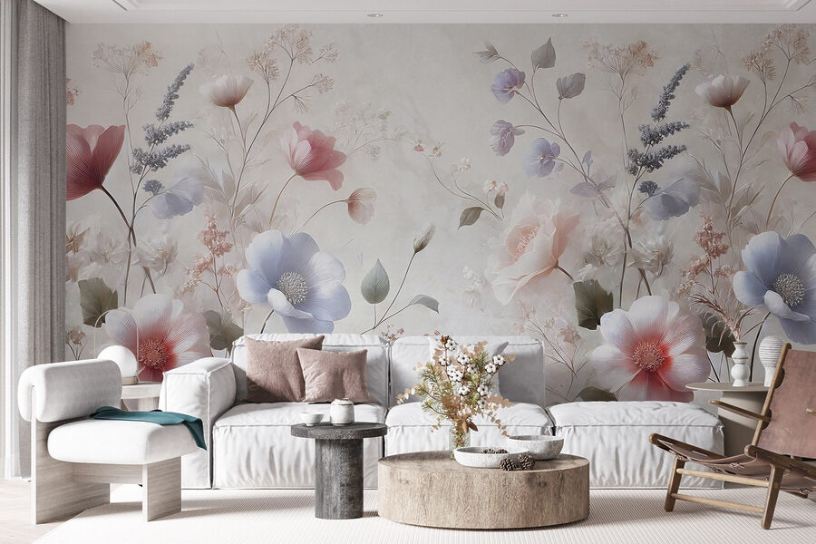 Fleurs délicates dans des tons pastel doux