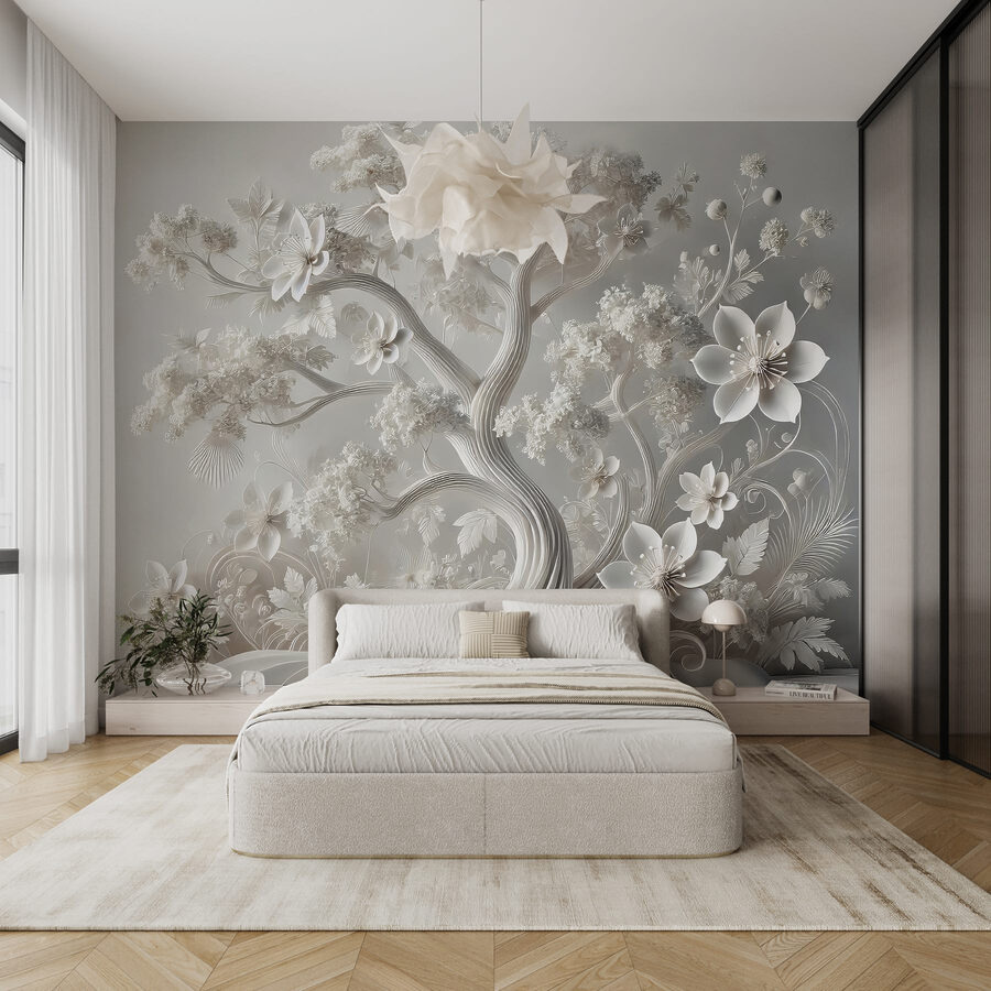 Arbre blanc avec des fleurs