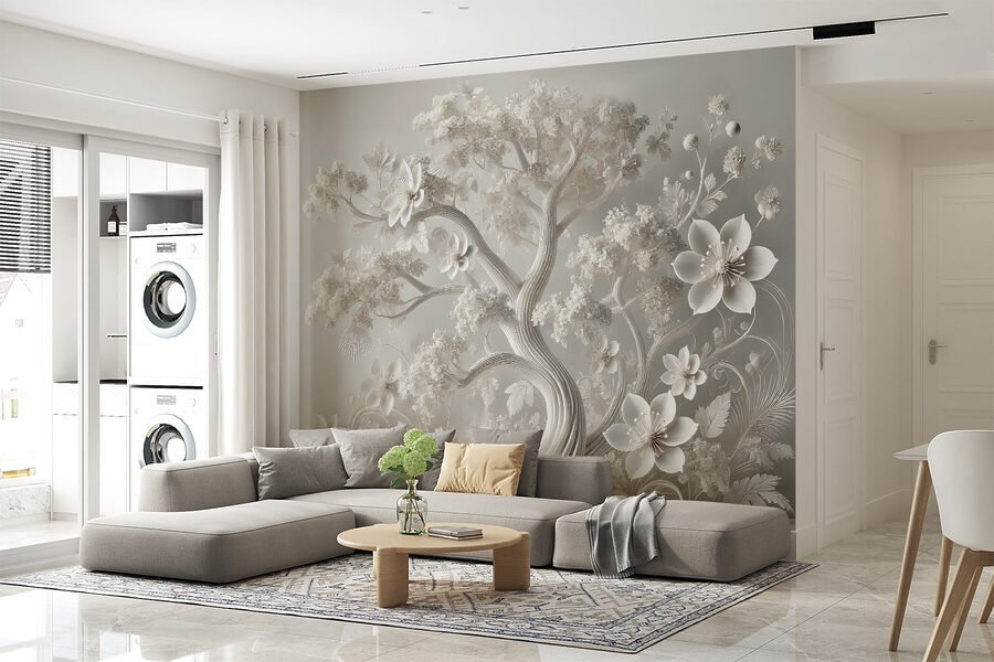 Arbre blanc avec des fleurs