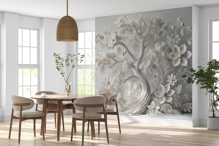 Arbre blanc avec des fleurs