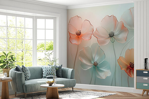 Groupe de fleurs sur fond flou Groupe de fleurs sur fond flou
