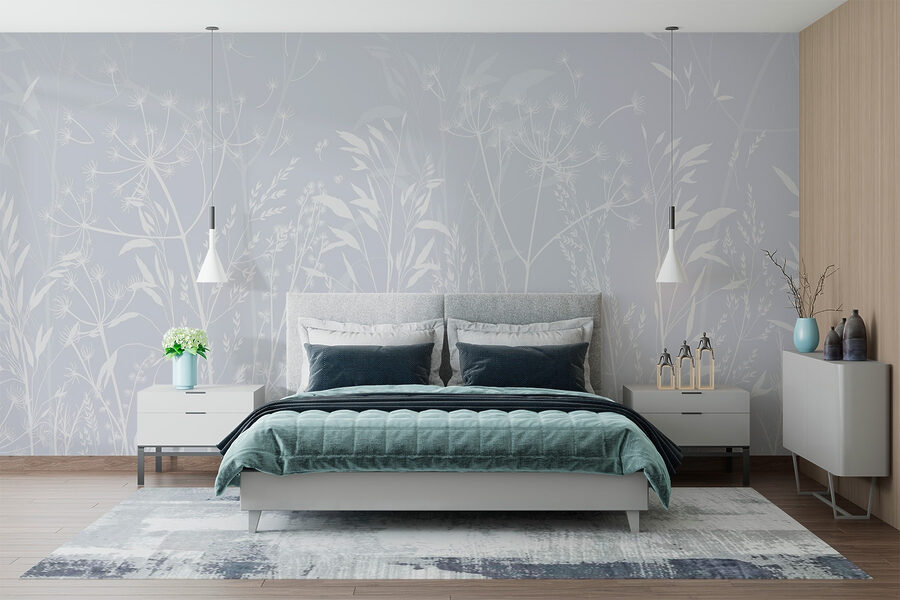 Motif floral blanc sur fond clair