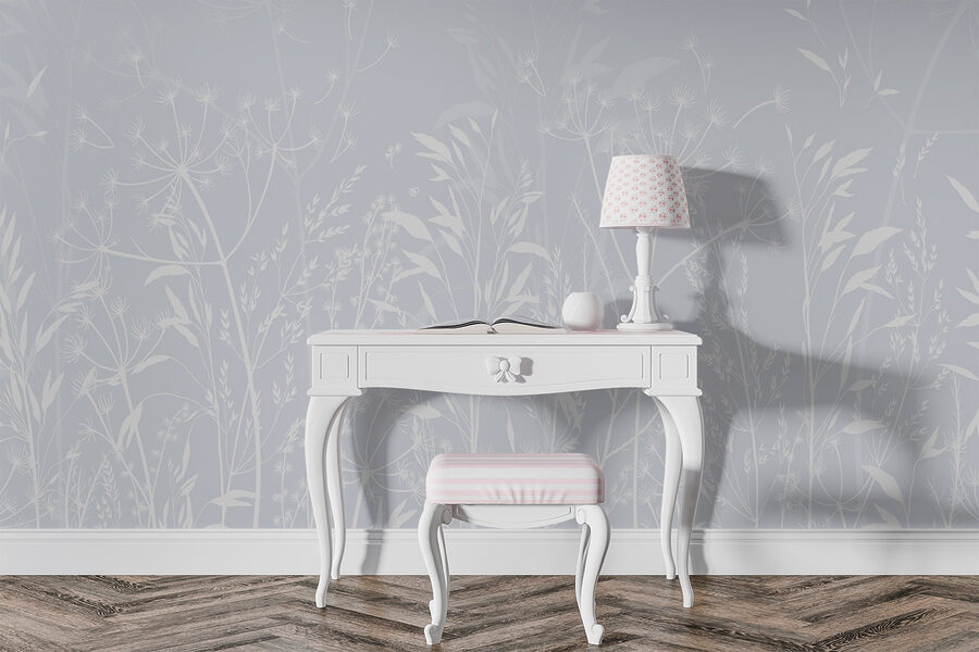 Motif floral blanc sur fond clair