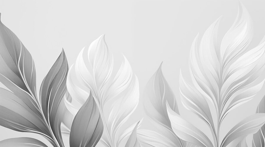 Feuilles délicates en monochrome doux