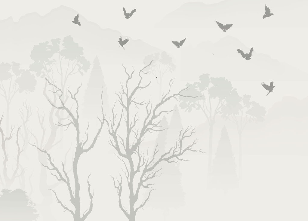 Oiseaux volant au-dessus des arbres Oiseaux volant au-dessus des arbres