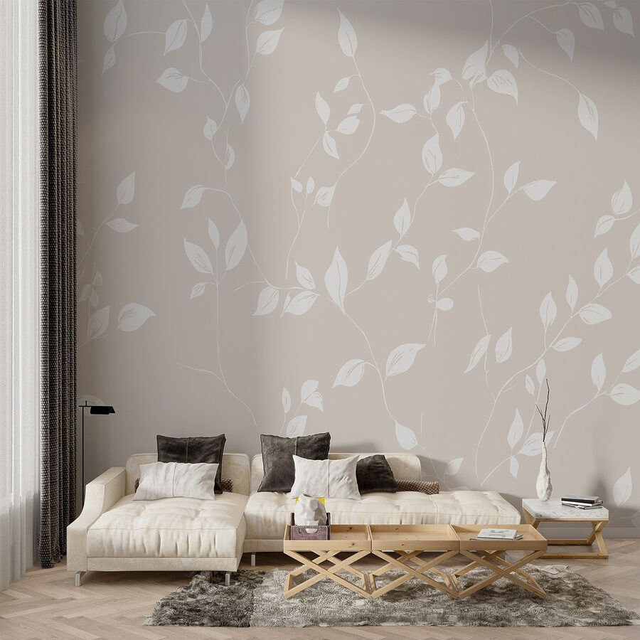 Feuilles blanches sur fond blanc