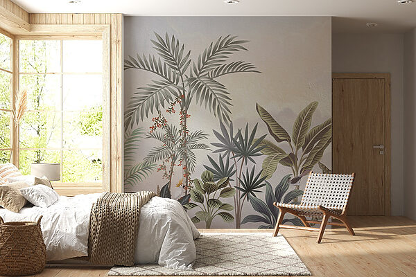 Peinture murale de plantes et d'oiseaux Peinture murale de plantes et d'oiseaux