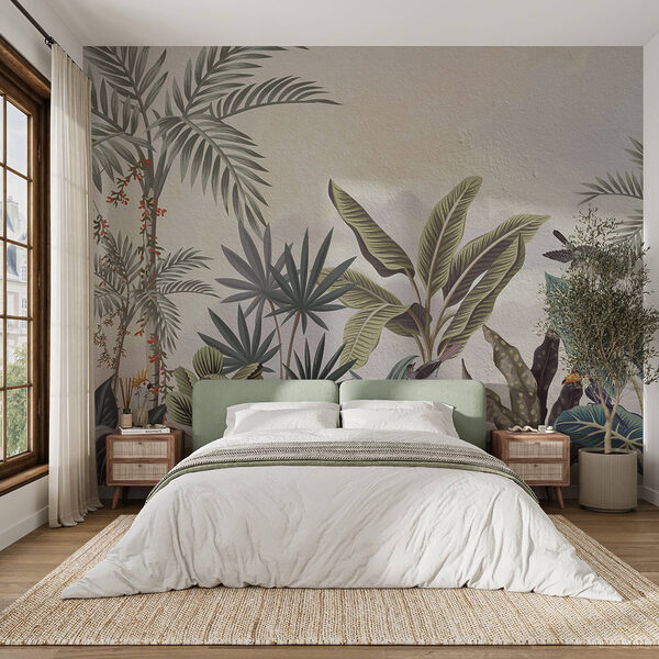 Peinture murale de plantes et d'oiseaux Peinture murale de plantes et d'oiseaux