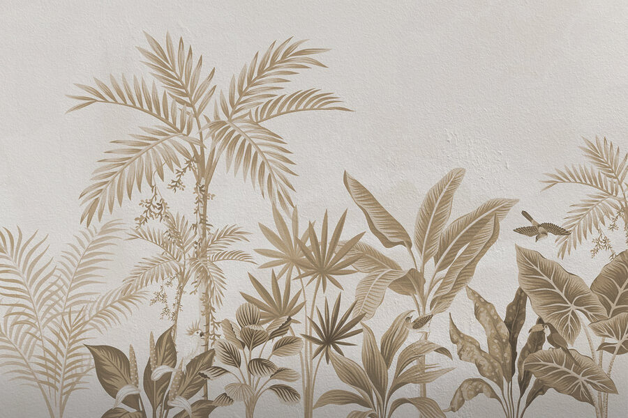 Papier peint avec des plantes et des feuilles Papier peint avec des plantes et des feuilles
