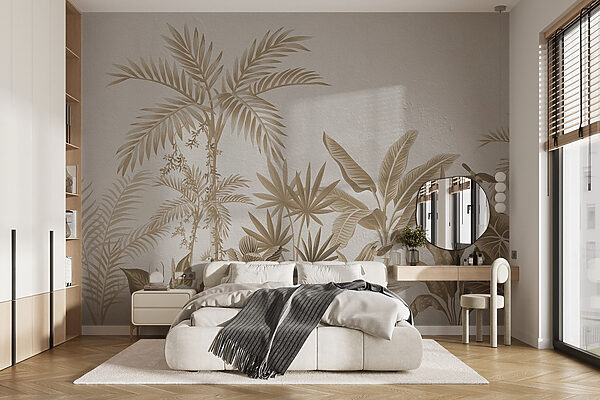 Papier peint avec des plantes et des feuilles Papier peint avec des plantes et des feuilles