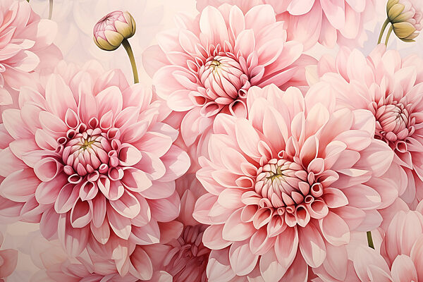Groupe de fleurs roses Groupe de fleurs roses