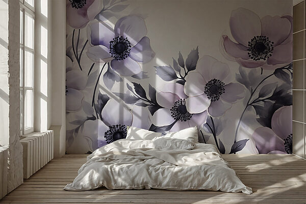 Peinture de fleurs sur une surface blanche Peinture de fleurs sur une surface blanche