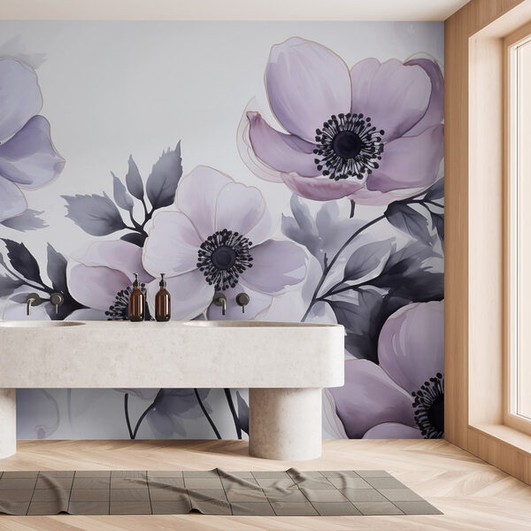 Peinture de fleurs sur une surface blanche Peinture de fleurs sur une surface blanche