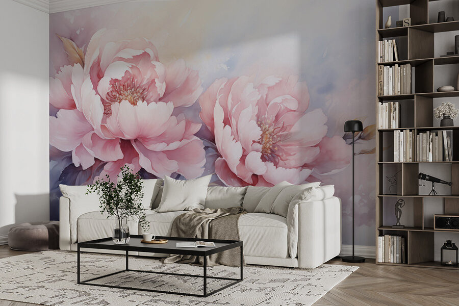 Peinture de fleurs roses