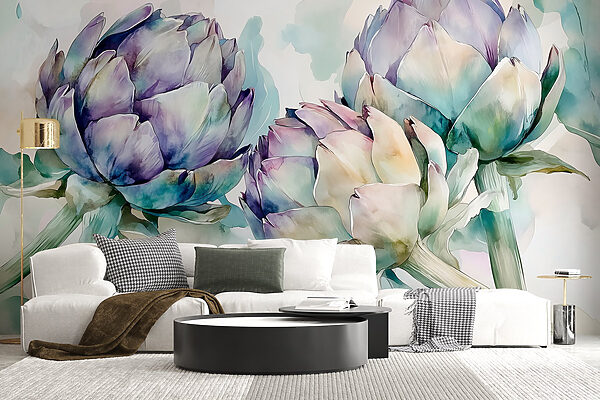 Artichauts d'art sur fond blanc Artichauts d'art sur fond blanc