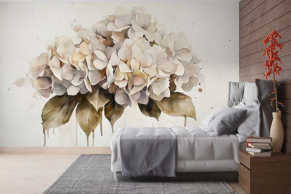Peinture d'un bouquet de fleurs blanches Peinture d'un bouquet de fleurs blanches