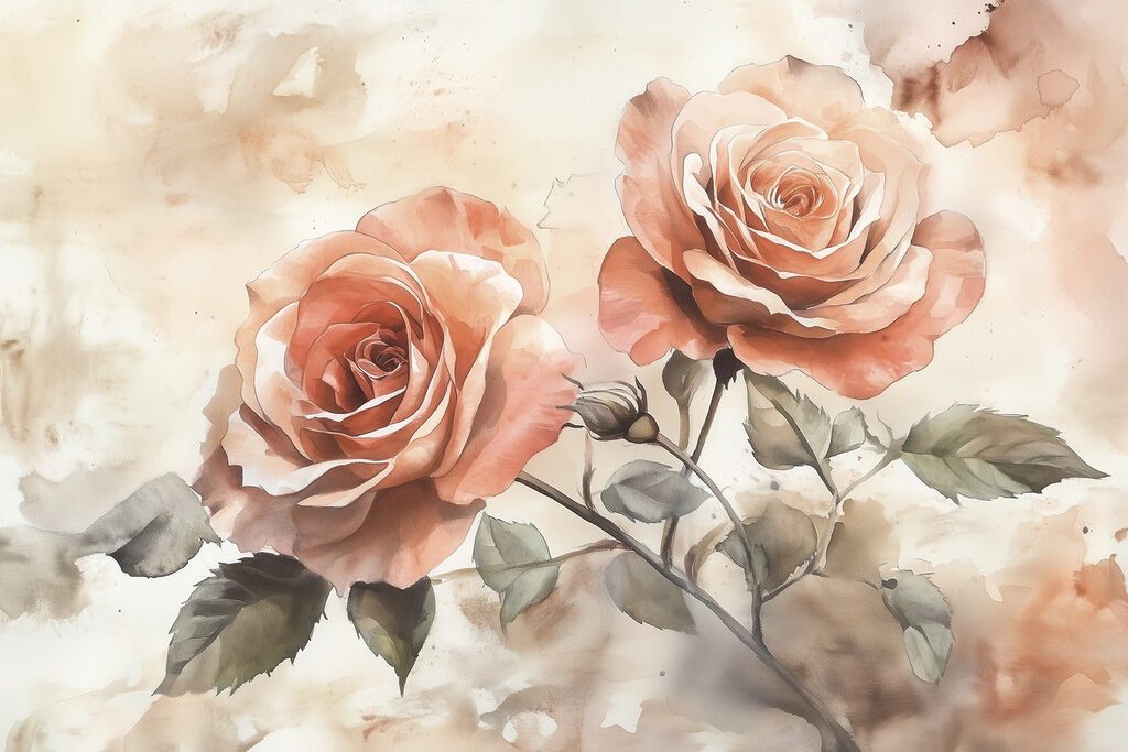 Peinture de deux roses Peinture de deux roses