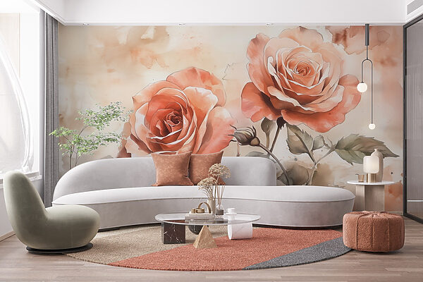 Peinture de deux roses Peinture de deux roses