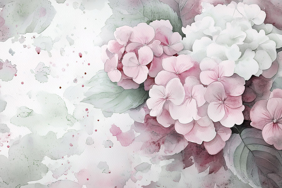 Peinture de fleurs roses