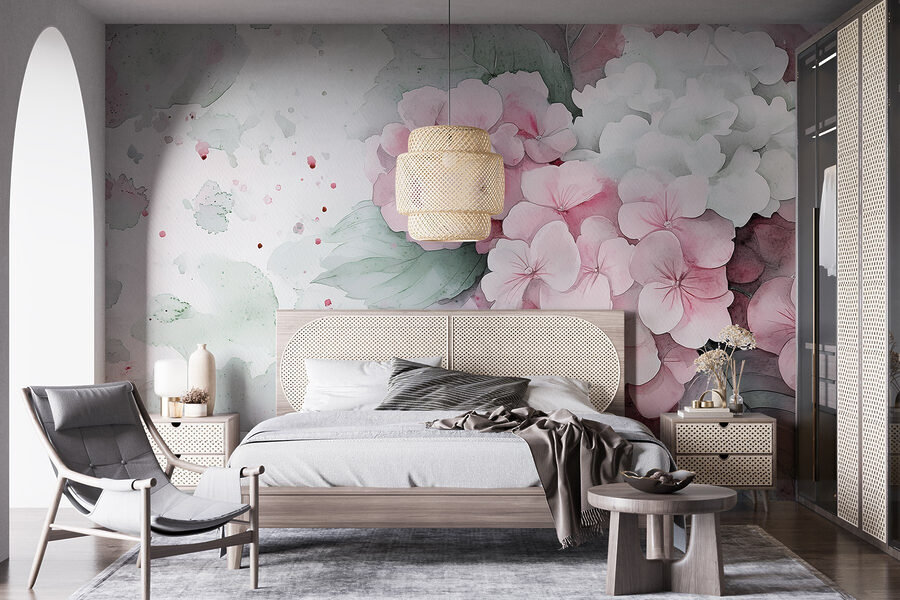 Peinture de fleurs roses