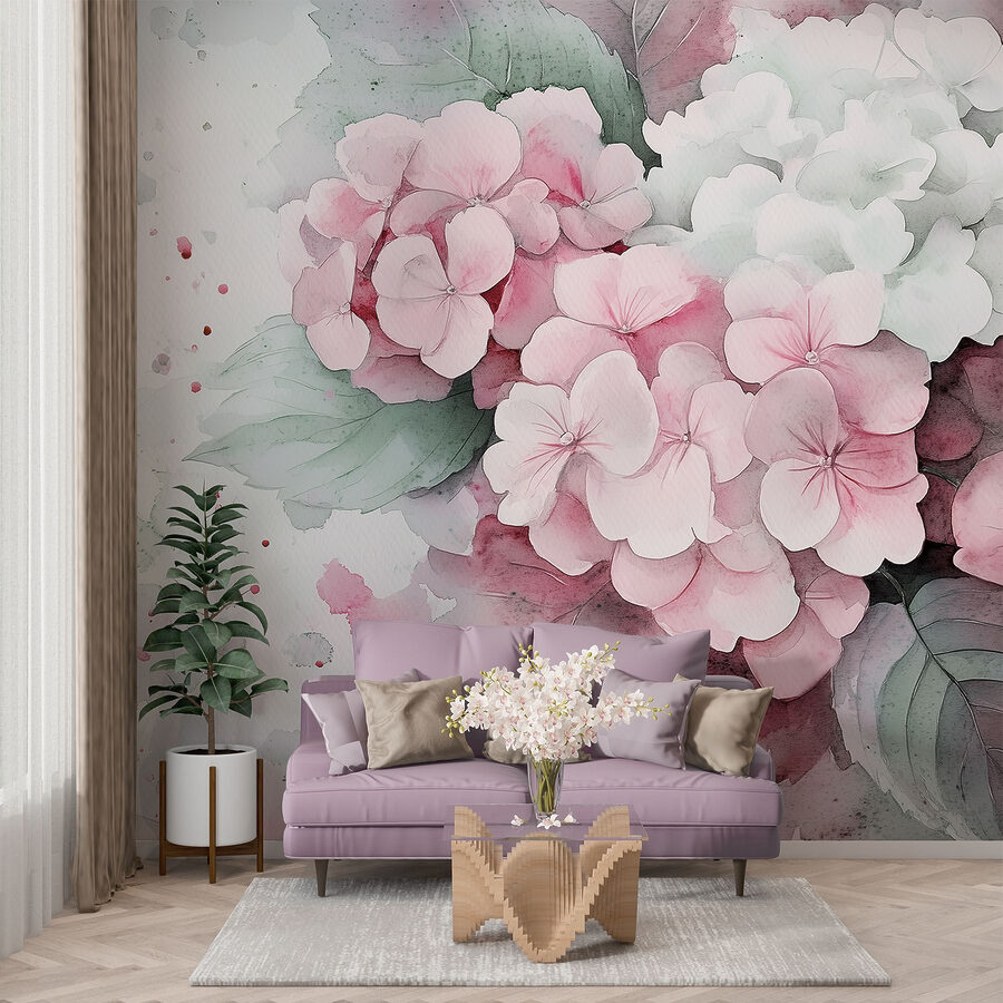 Peinture de fleurs roses