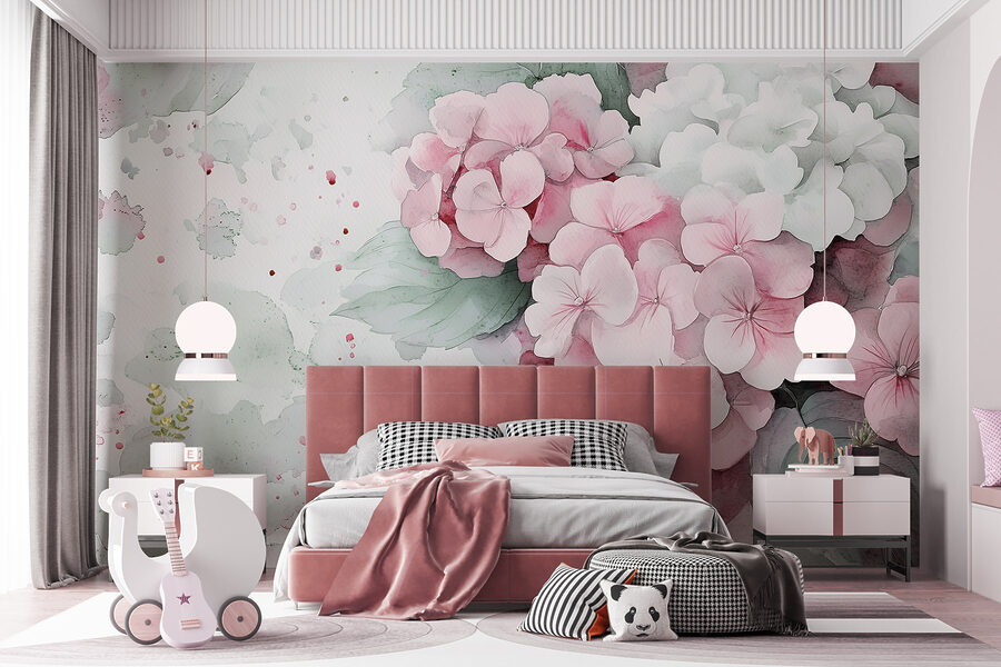 Peinture de fleurs roses