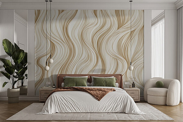 Motif ondulé blanc et brun Motif ondulé blanc et brun