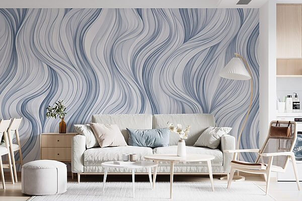 Motif ondulé blanc et bleu Motif ondulé blanc et bleu