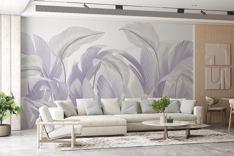 Feuilles douces et pastel dans de légers tourbillons