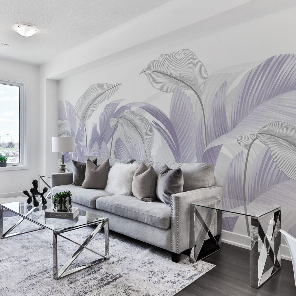 Soft pastel leaves in gentle swirls