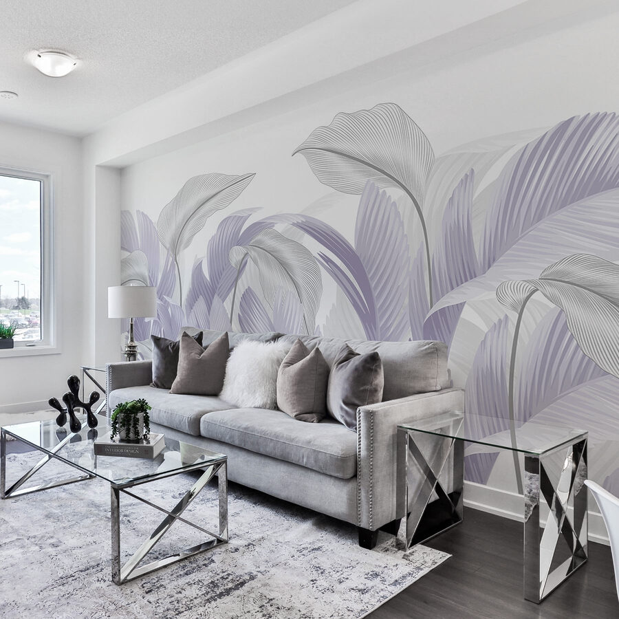 Feuilles douces et pastel dans de légers tourbillons