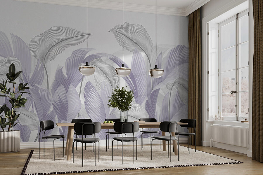Feuilles douces et pastel dans de légers tourbillons