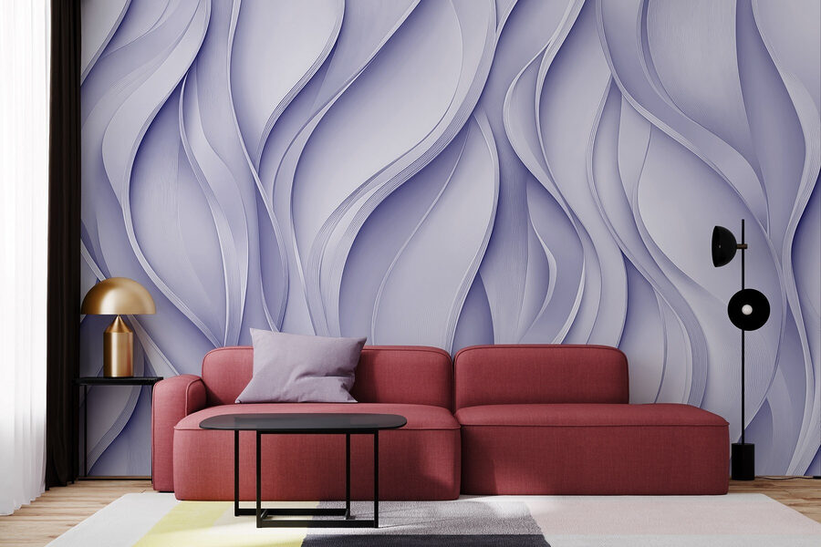 Motif ondulé blanc et violet
