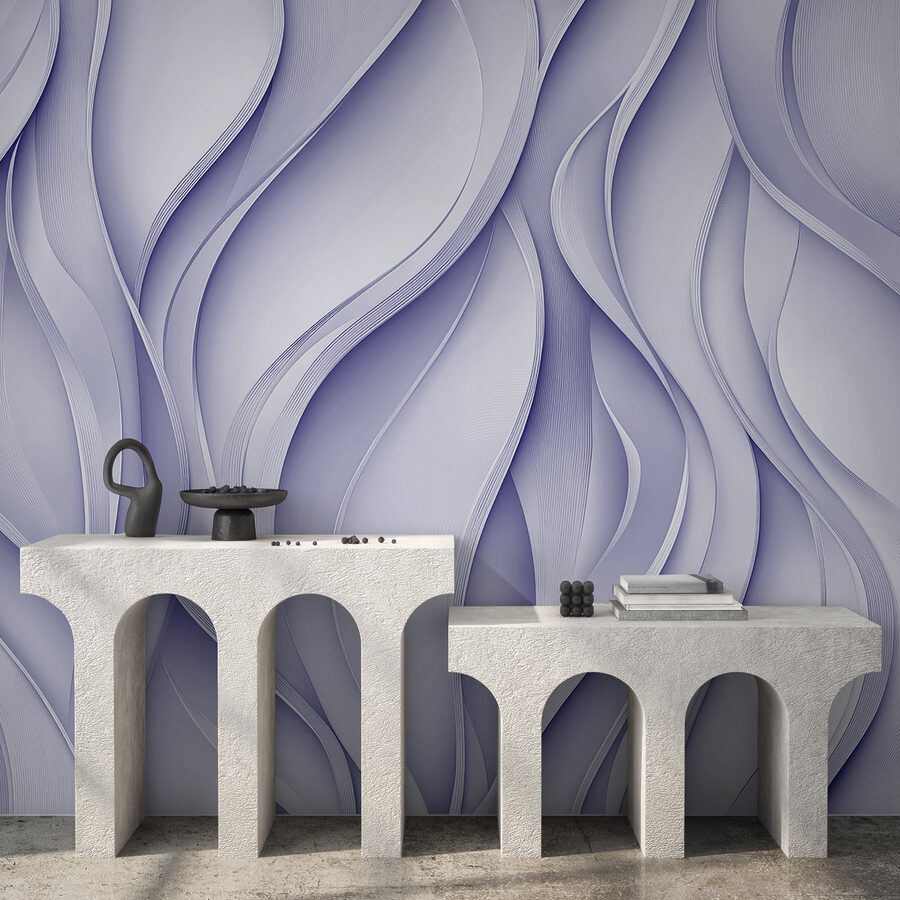 Motif ondulé blanc et violet
