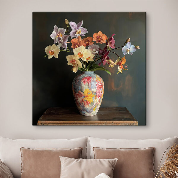 Vase avec fleurs colorées Vase avec fleurs colorées