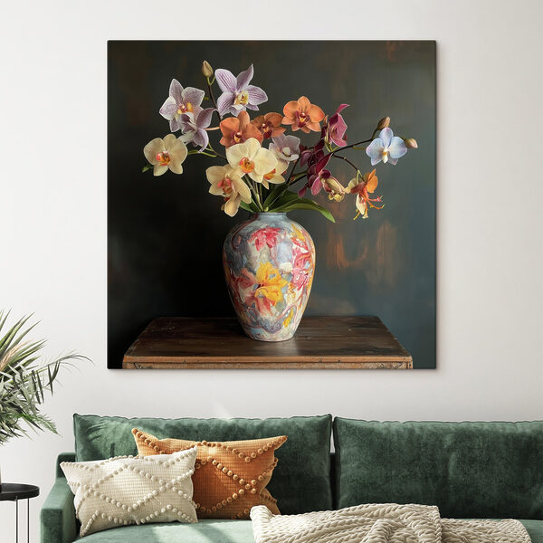 Vase avec fleurs colorées Vase avec fleurs colorées