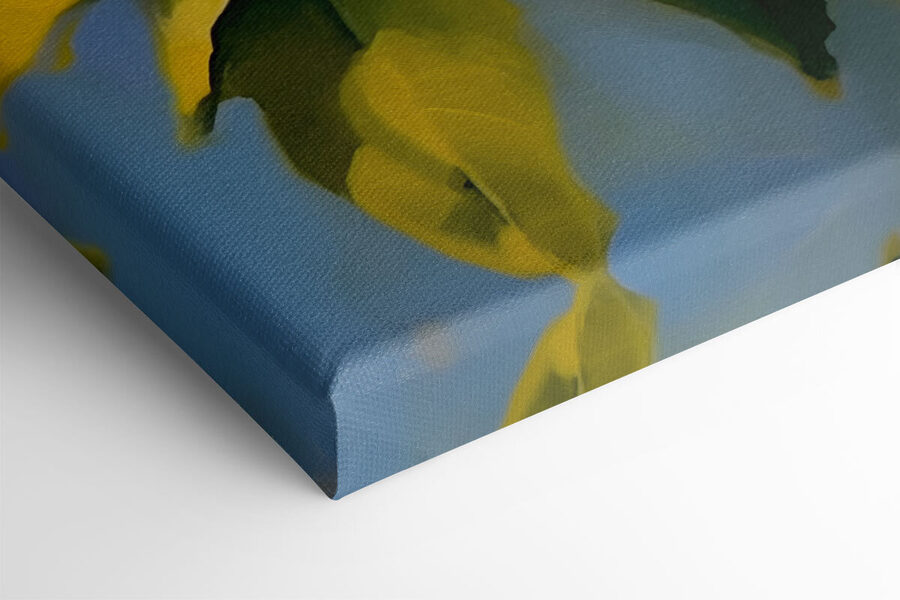 Peinture de citrons et de fleurs sur un arbre