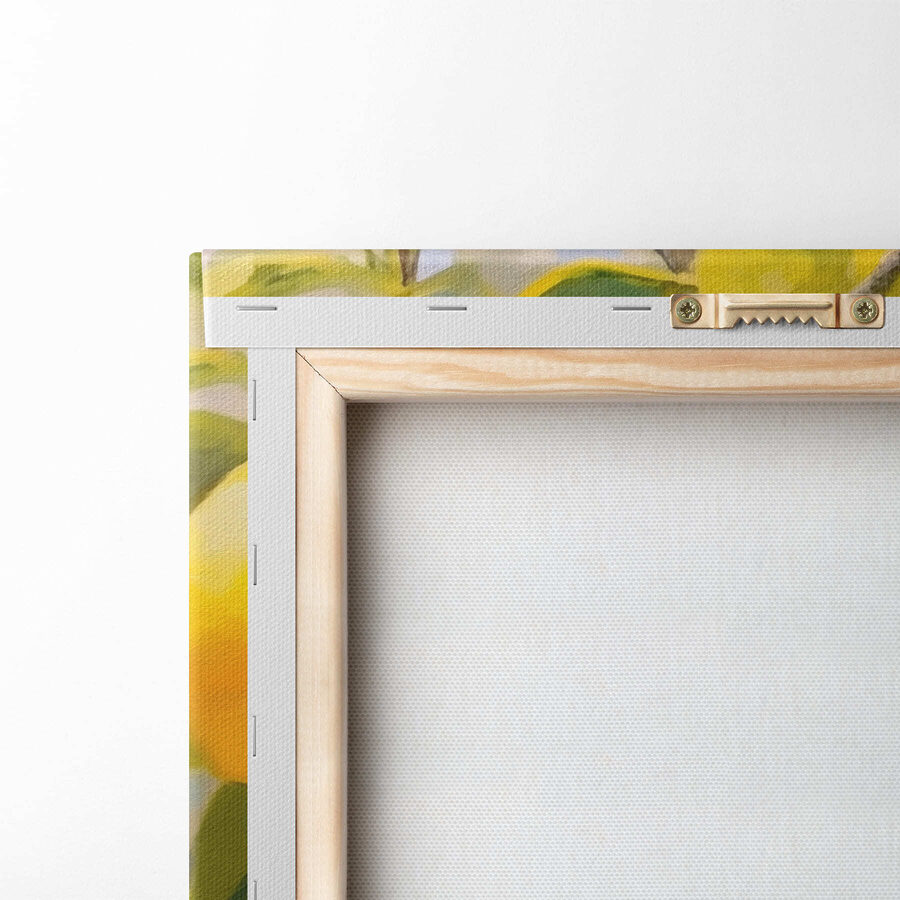 Peinture de citrons et de fleurs sur un arbre