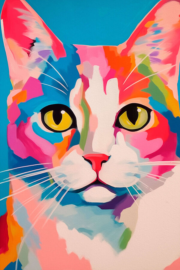 Peinture de chat colorée Peinture de chat colorée
