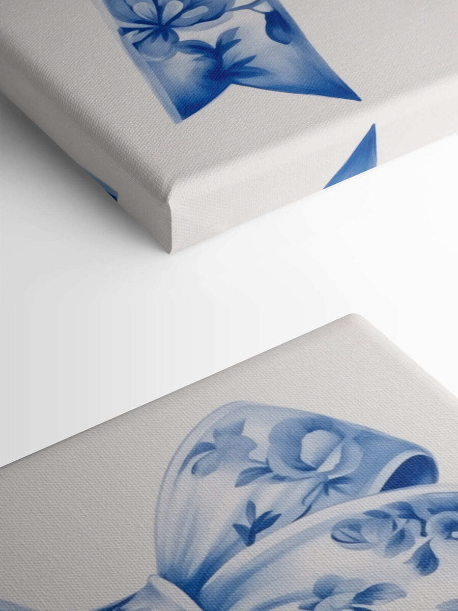Tableaux Boucle florale bleue et blanche – Image 3
