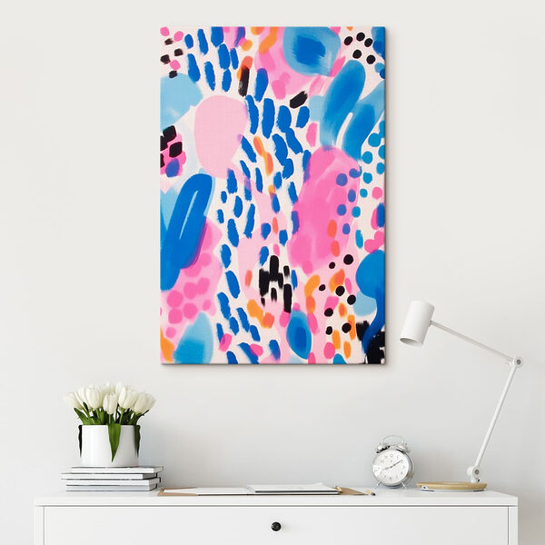Motif coloré avec des taches noires et bleues Motif coloré avec des taches noires et bleues