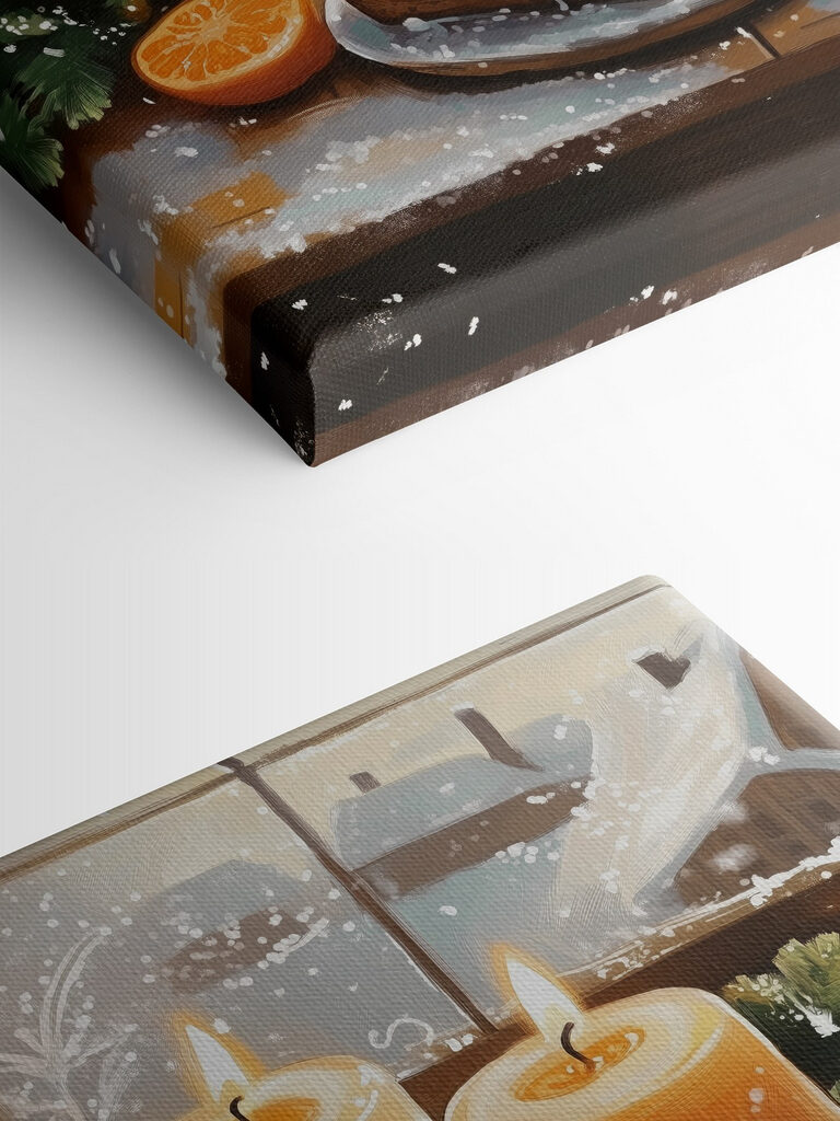 Food and candles on a table Food and candles on a table