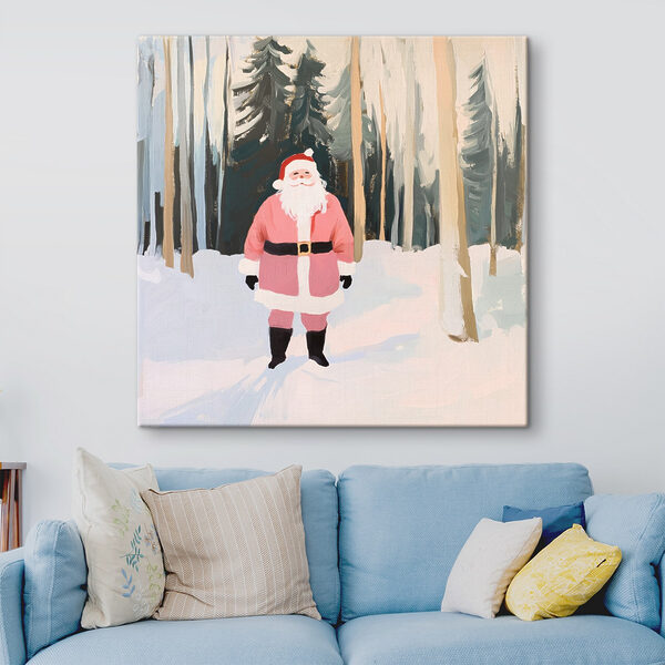 Peinture d'un père Noël dans la neige Peinture d'un père Noël dans la neige