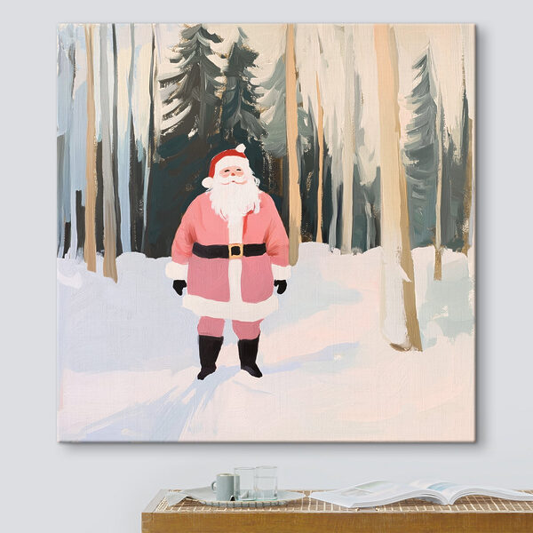 Peinture d'un père Noël dans la neige Peinture d'un père Noël dans la neige