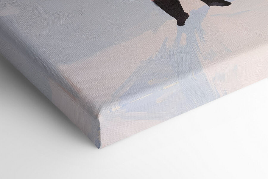 Peinture d'un père Noël dans la neige