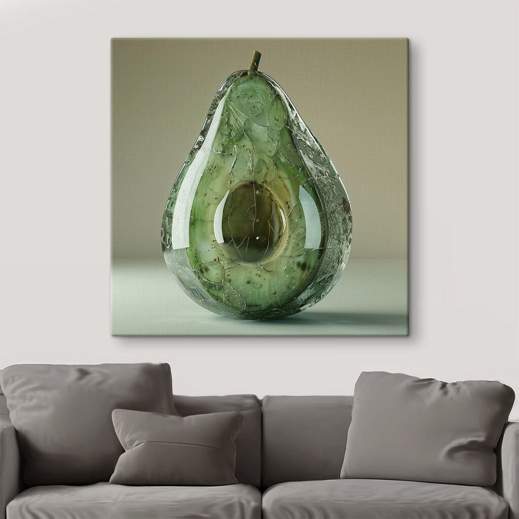 Artistic interpretation of a ripe avocado
